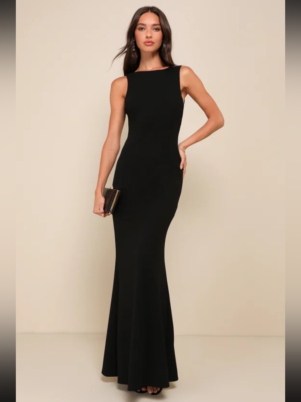 Lulus Black Knotted Mermaid Maxi Dress